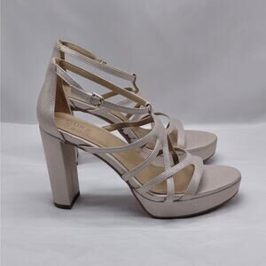 Naturalizer Womens Heels 9W Platform Strappy Dress Sandals Wedding Party Chunky